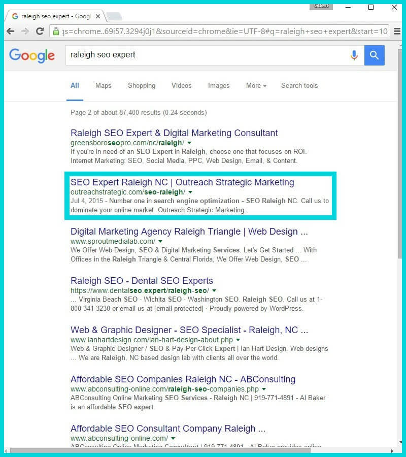"Raleigh SEO Expert" - Outcompeting Raleigh Marketing Firms in Their Own Backyard