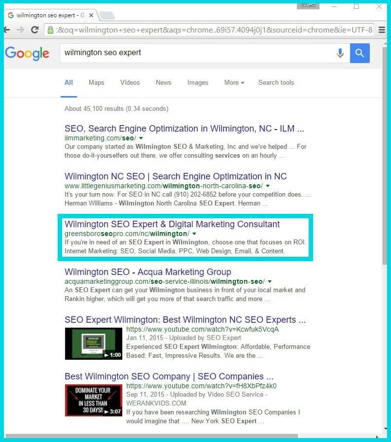 "Wilmington SEO Expert" - Outcompeting Wilmington Marketing Firms in Their Own Backyard