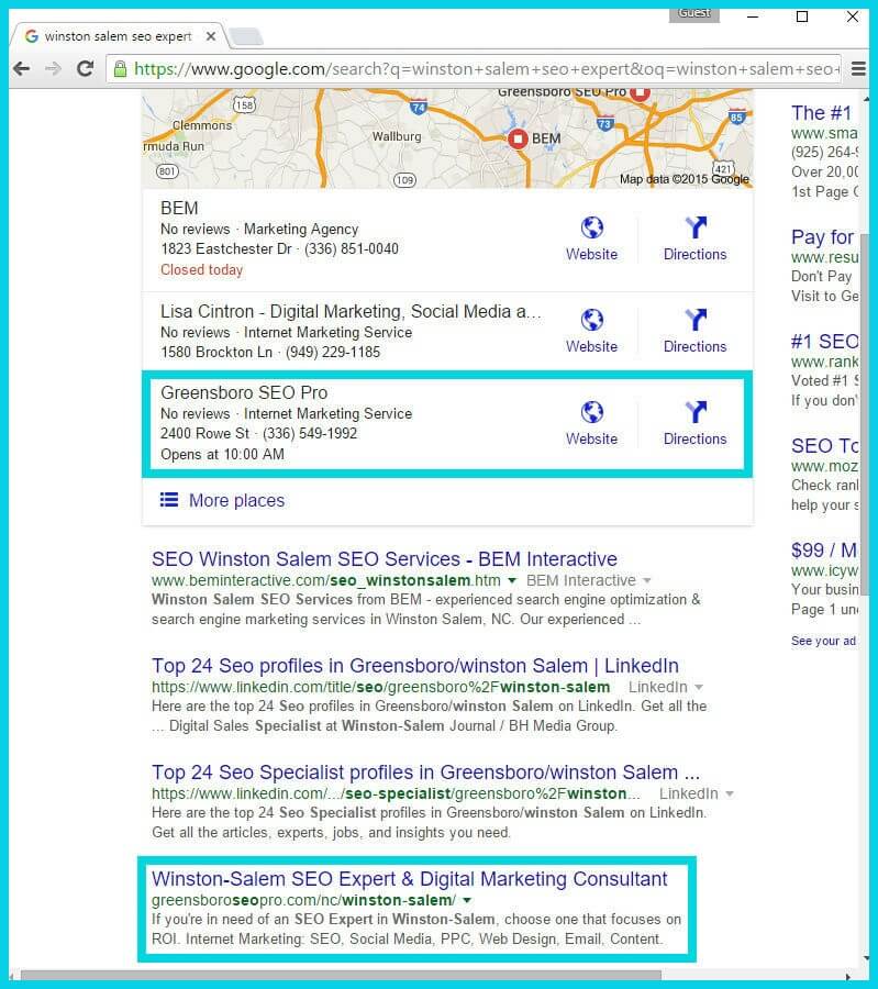 "Winston Salem SEO Expert" - Outcompeting Winston Marketing Firms in Their Own Backyard