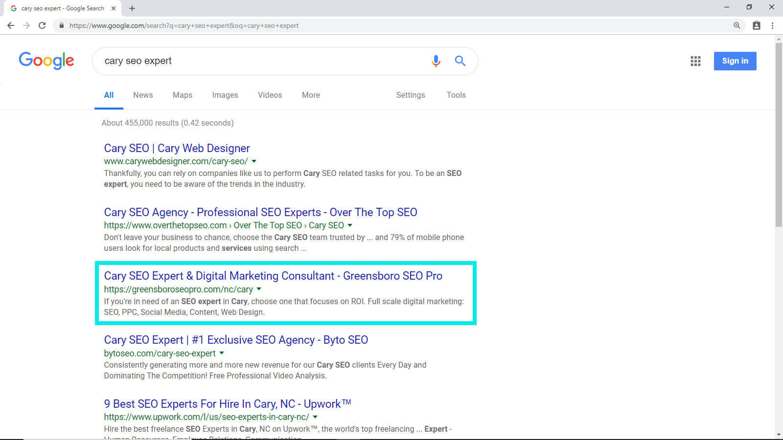 "Cary SEO Expert" - Outcompeting Cary Marketing Firms in Their Own Backyard